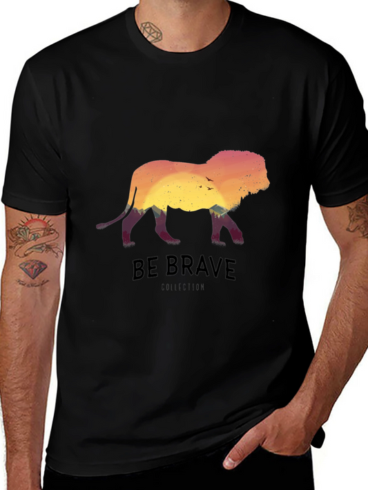Be Brave Lion Silhouette Graphic Tee