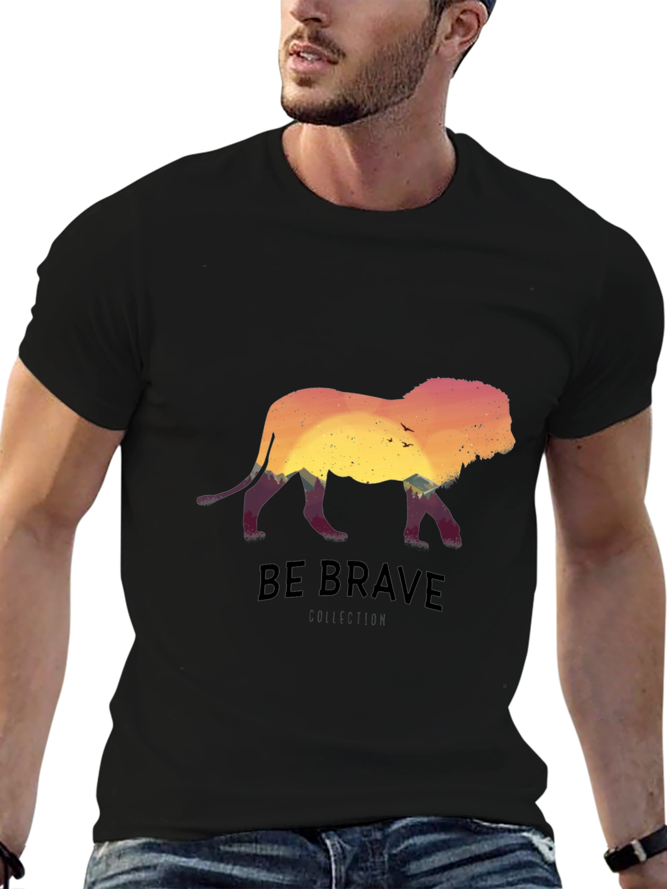 Be Brave Lion Silhouette Graphic Tee