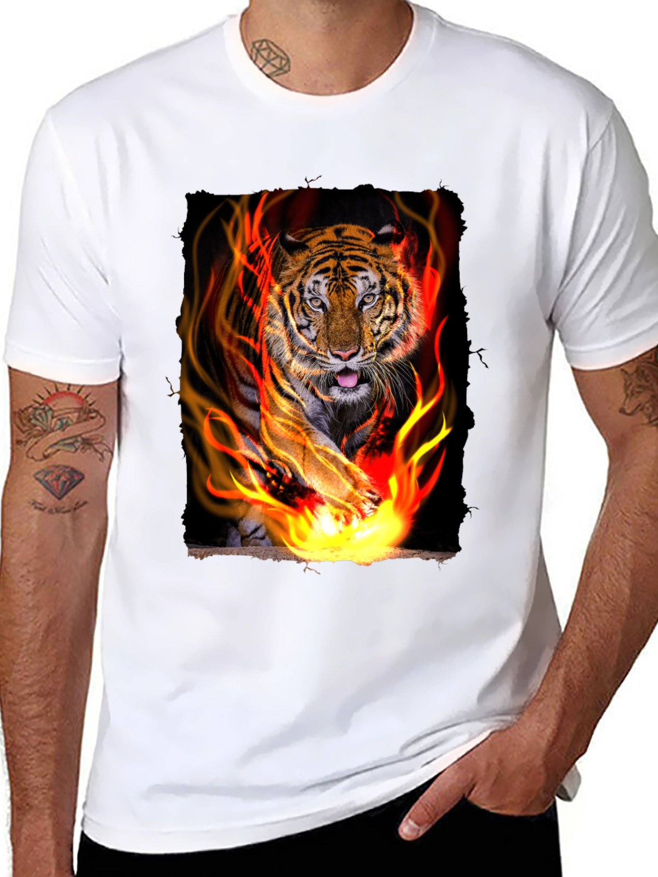 Tiger Graphic Tee - Mens Black T-Shirt