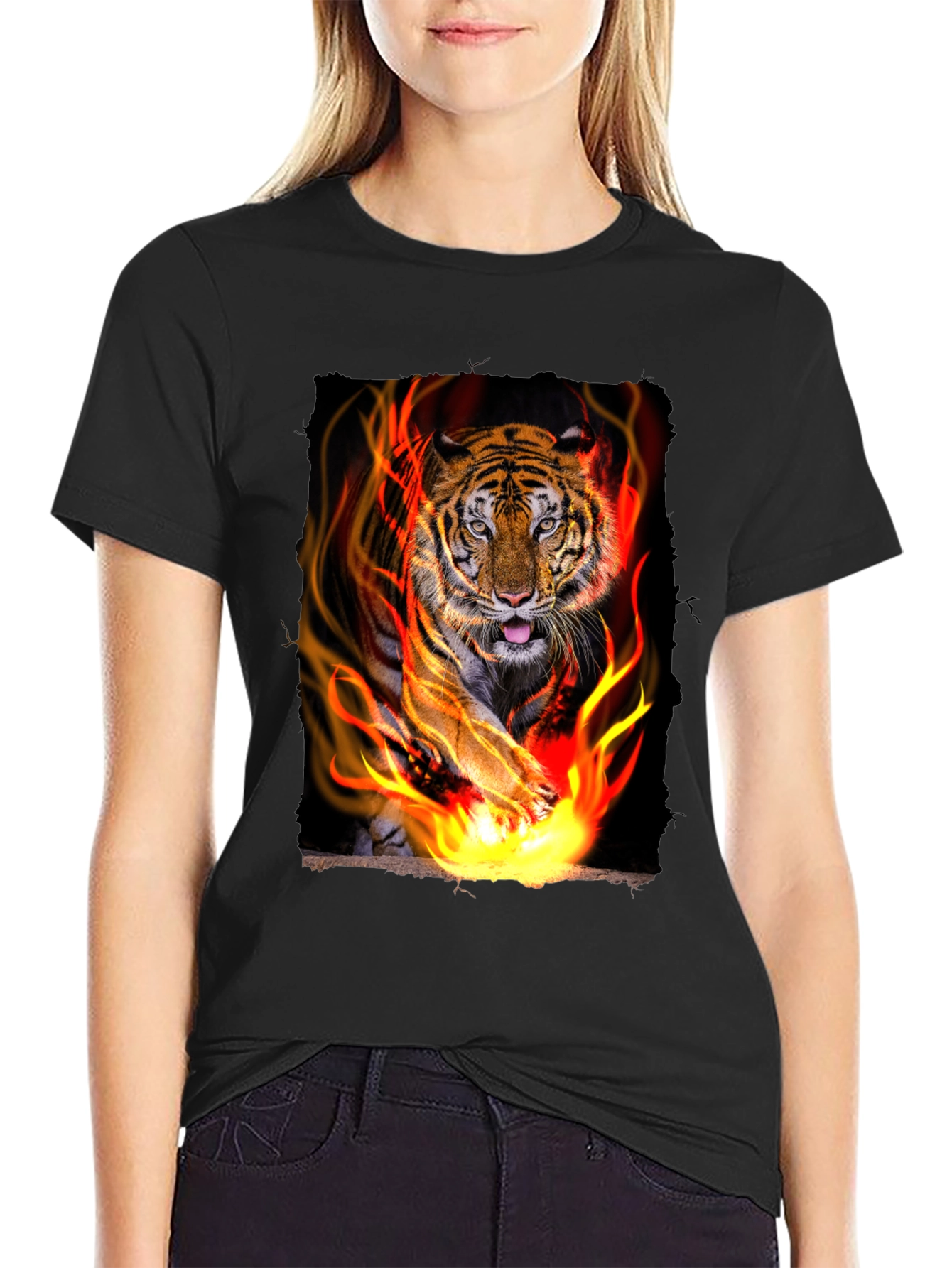 Tiger Graphic Tee - Mens Black T-Shirt