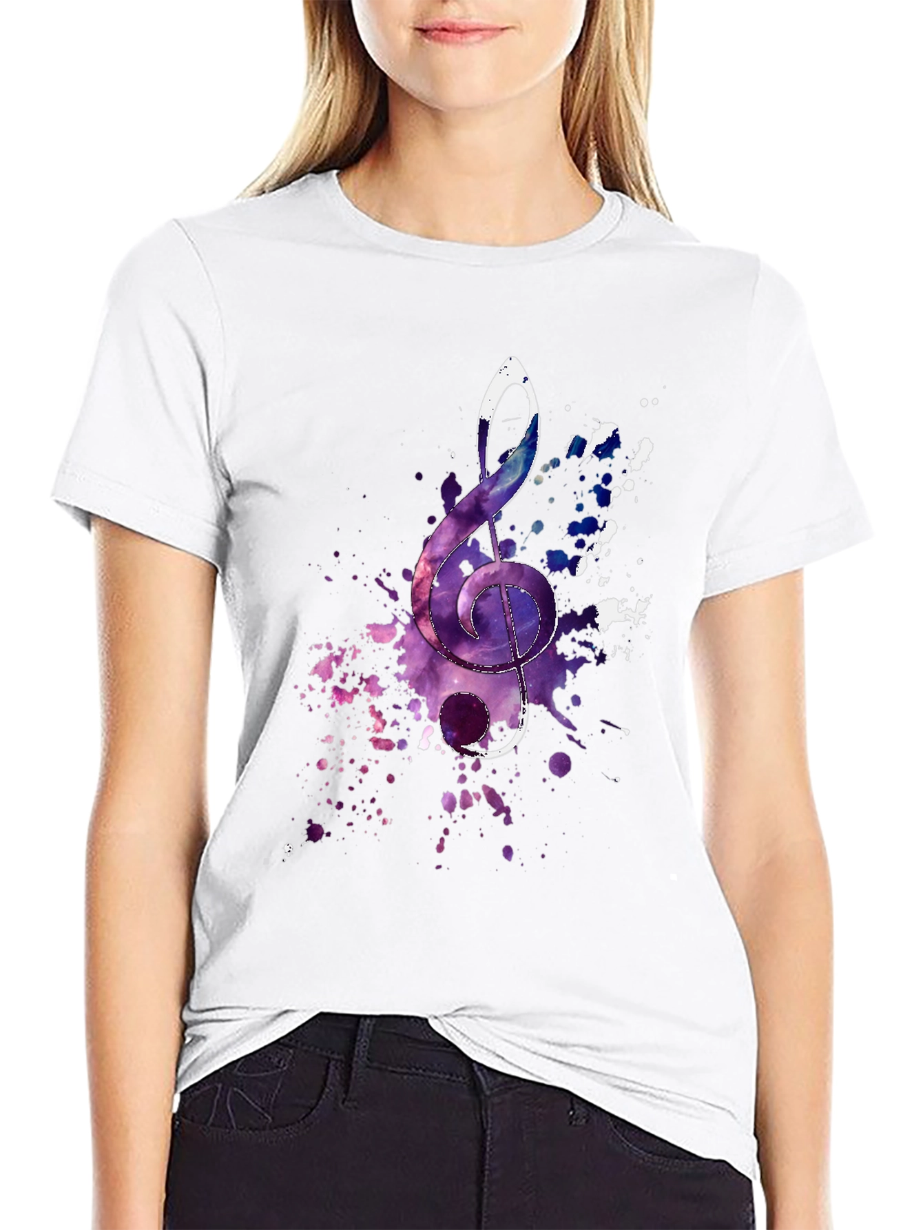Treble Clef Galaxy T-Shirt - Music Lover Tee