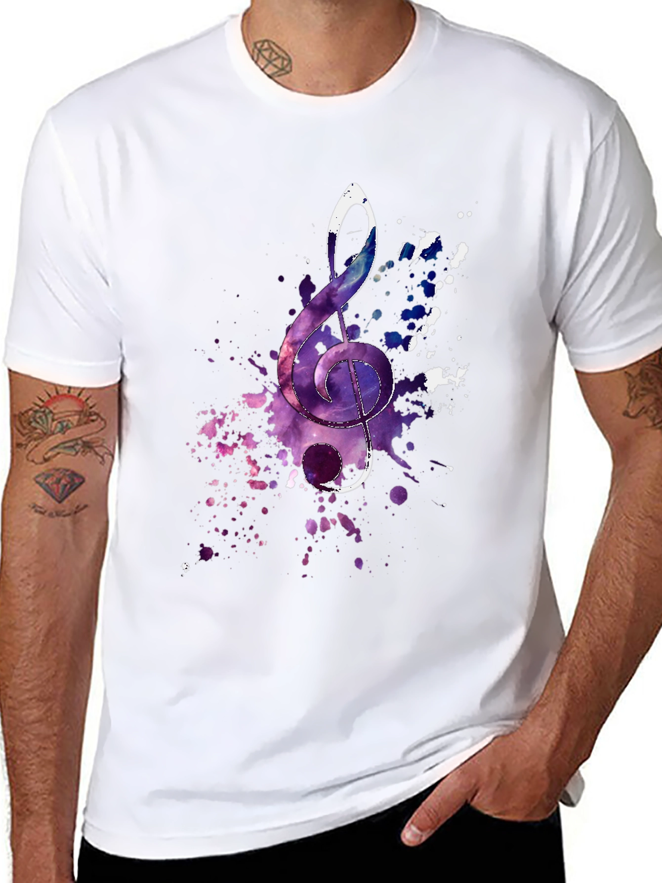 Treble Clef Galaxy T-Shirt - Music Lover Tee