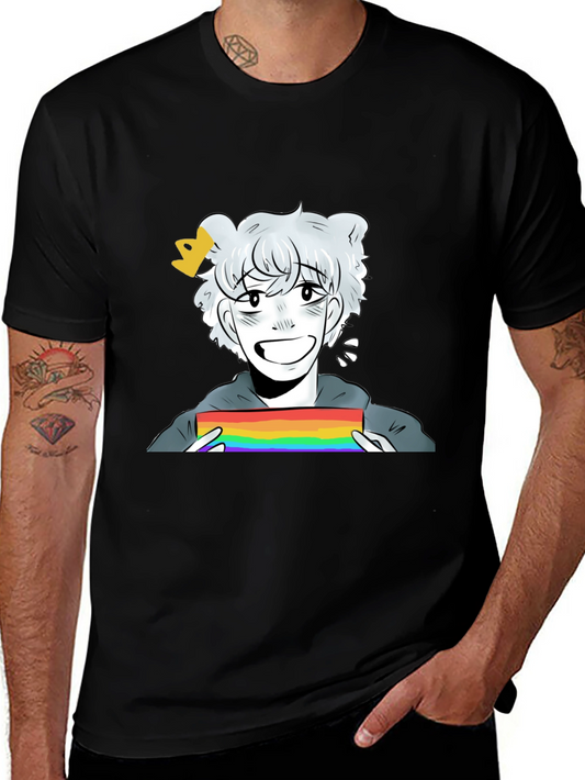 Cartoon Pride T-Shirt - Black Cotton Blend