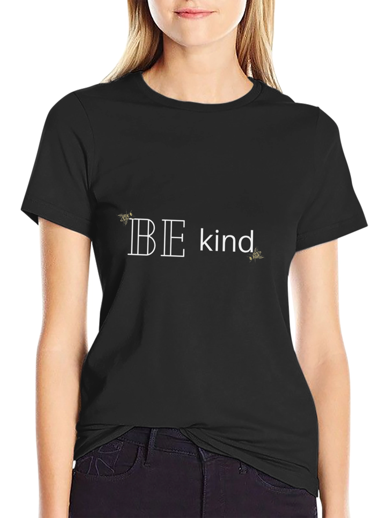 Be Kind Graphic Tee - Black Cotton T-Shirt