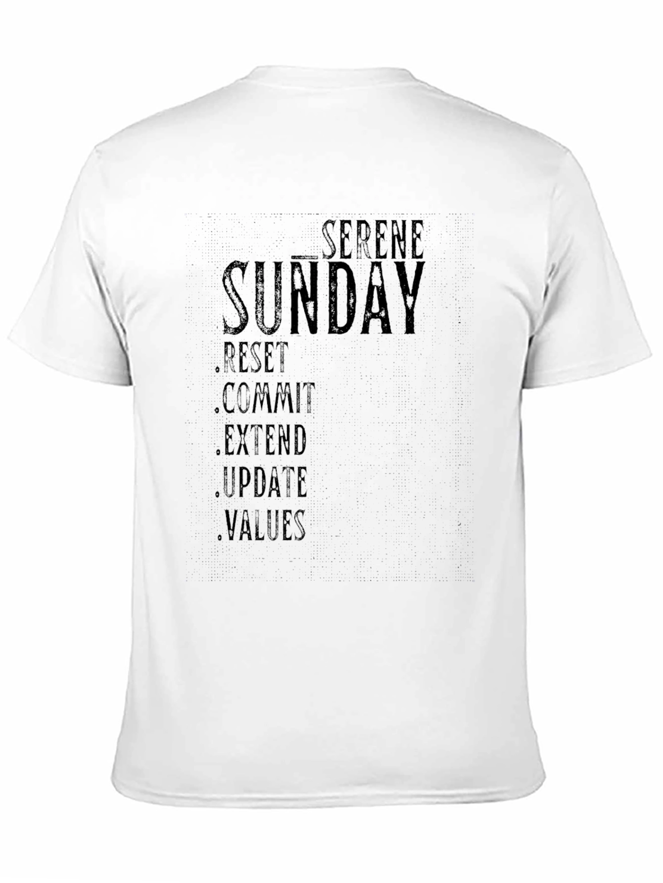 Serene Sunday Black Graphic T-Shirt