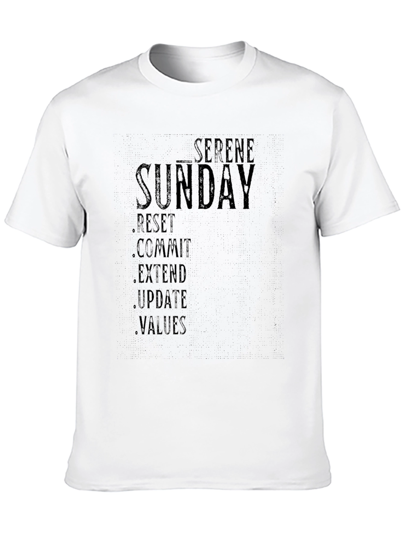 Serene Sunday Black Graphic T-Shirt