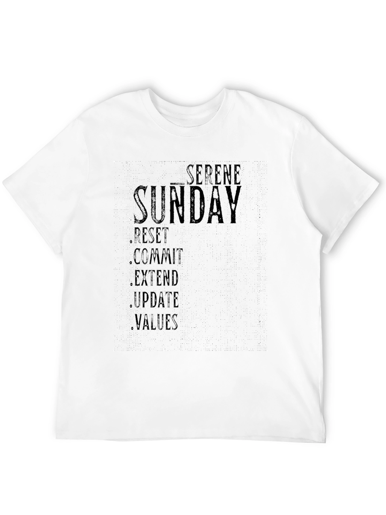 Serene Sunday Black Graphic T-Shirt