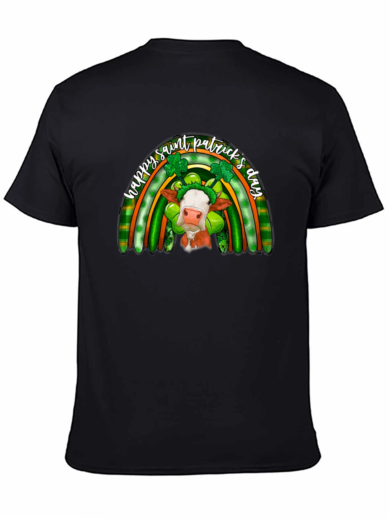 St. Patricks Day Cow Rainbow Graphic Tee
