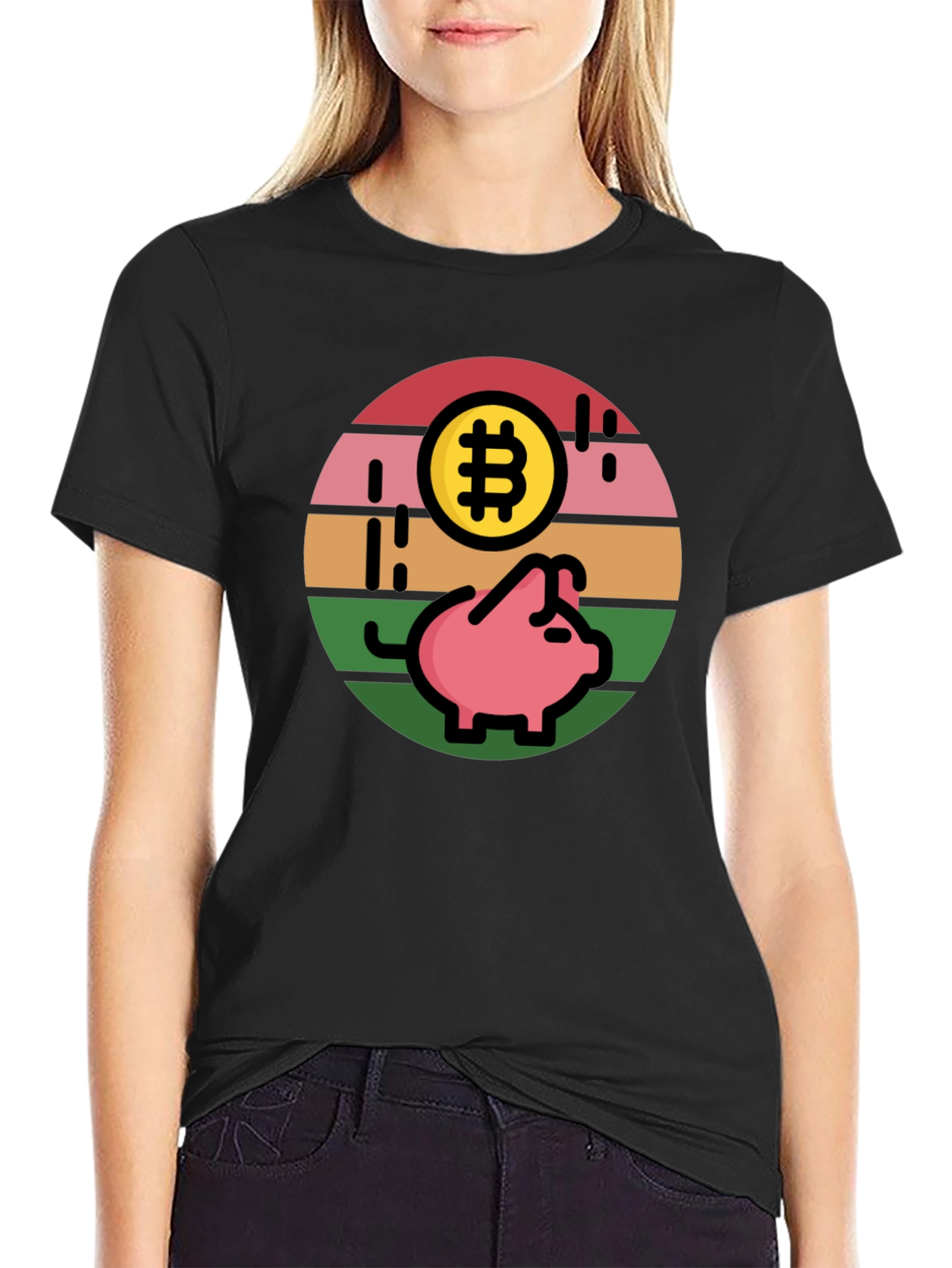 Bitcoin Piggy Bank T-Shirt - Crypto Savings Tee