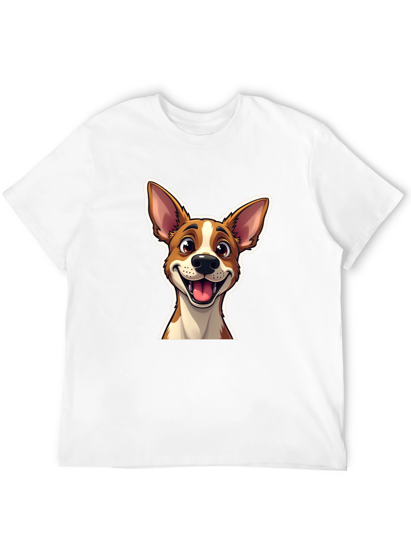 Cartoon Dog Graphic T-Shirt - Unisex Black Tee
