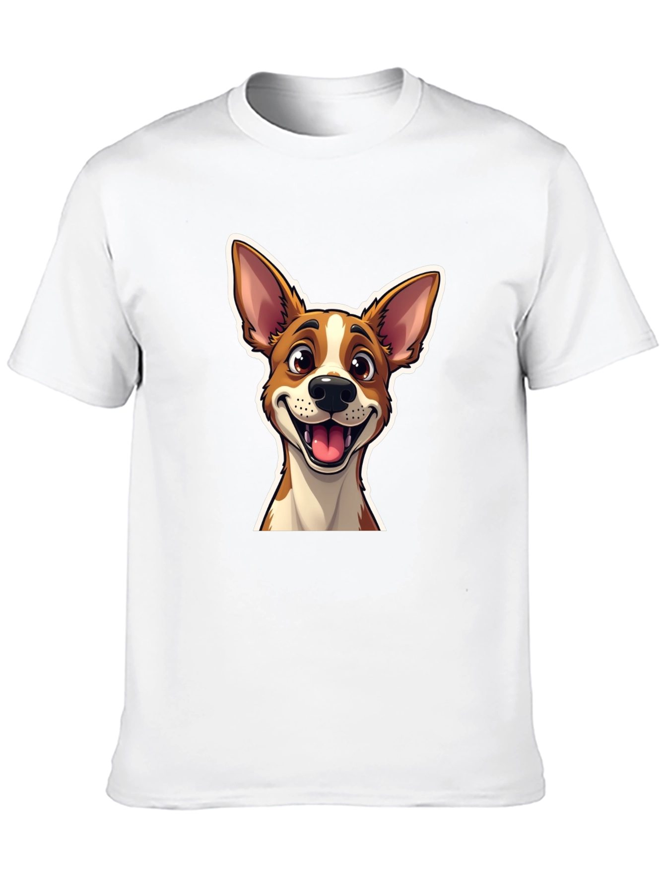 Cartoon Dog Graphic T-Shirt - Unisex Black Tee