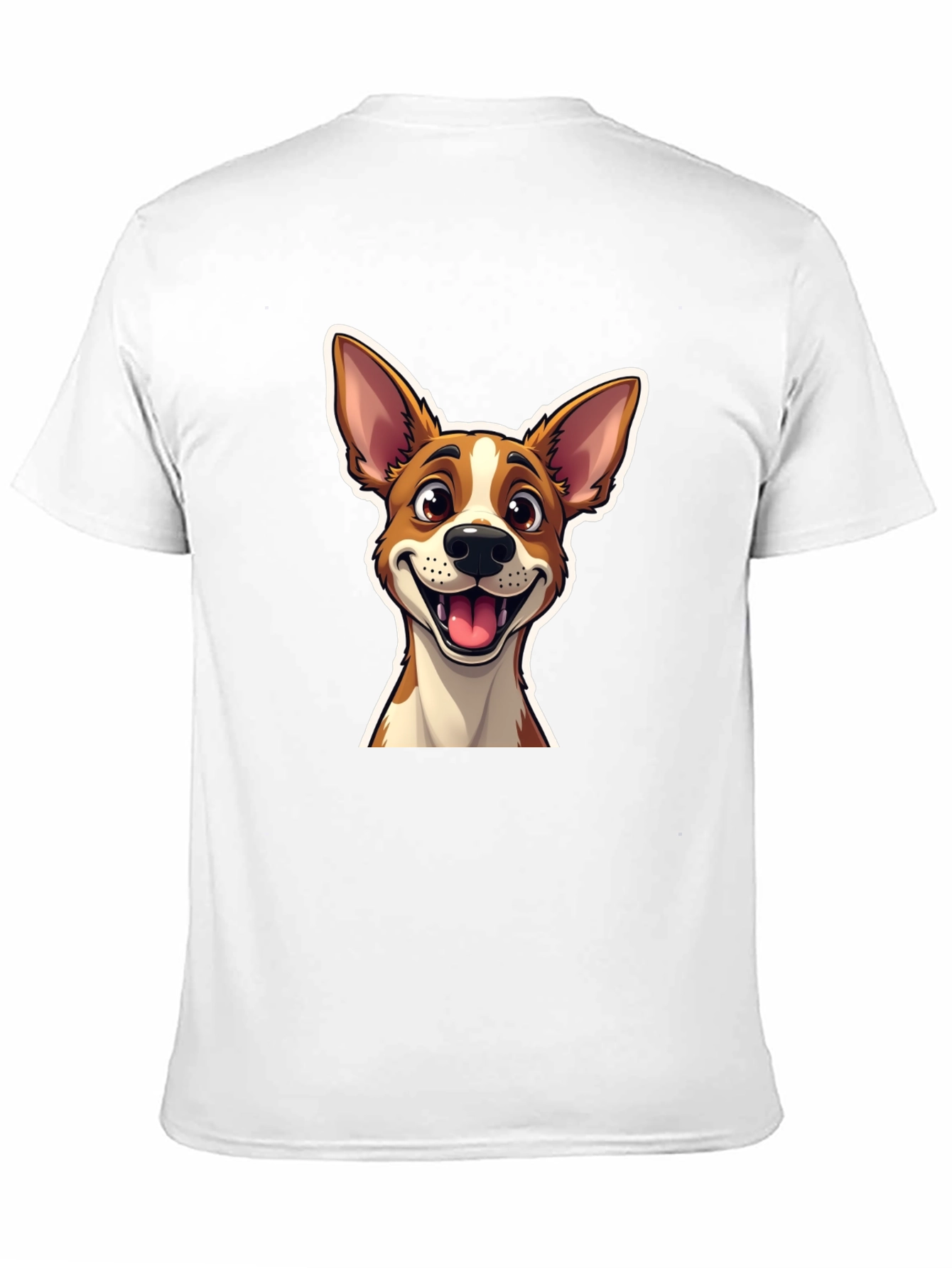 Cartoon Dog Graphic T-Shirt - Unisex Black Tee