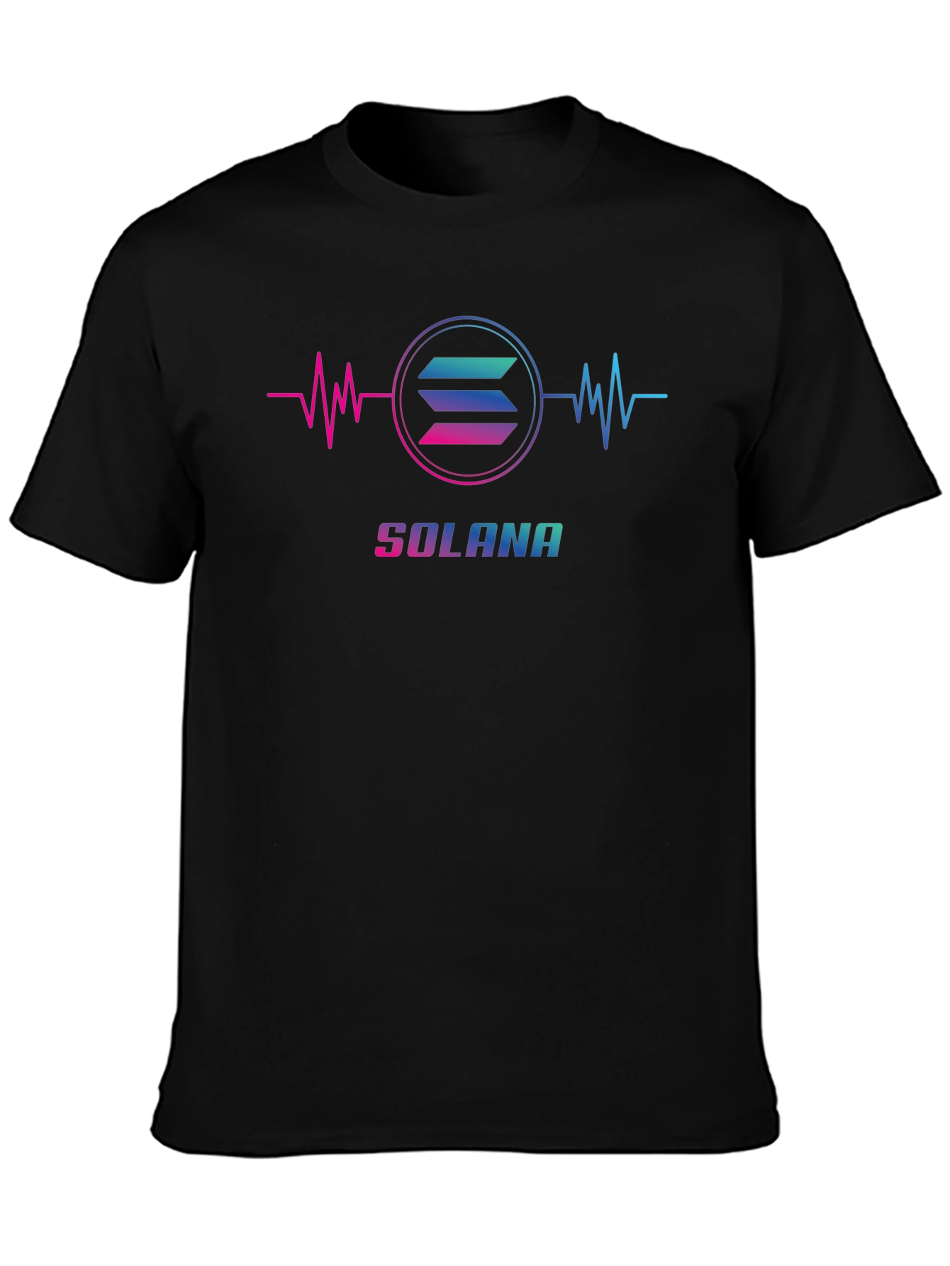 Solana Cryptocurrency T-Shirt - Heartbeat Design