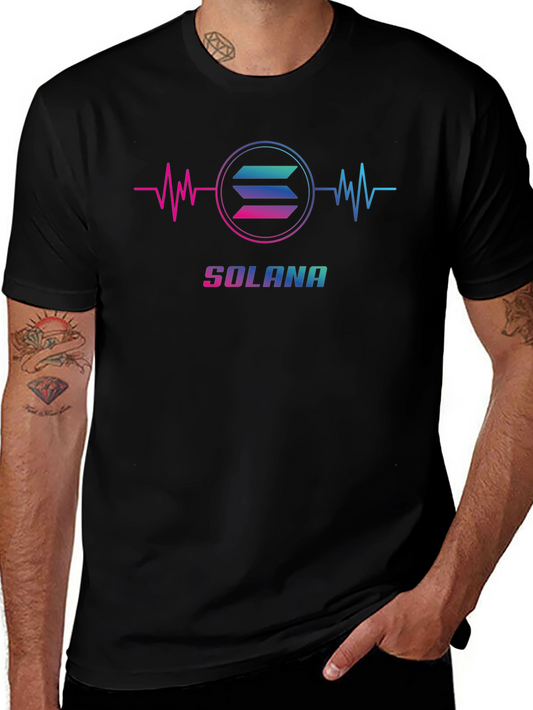 Solana Cryptocurrency T-Shirt - Heartbeat Design