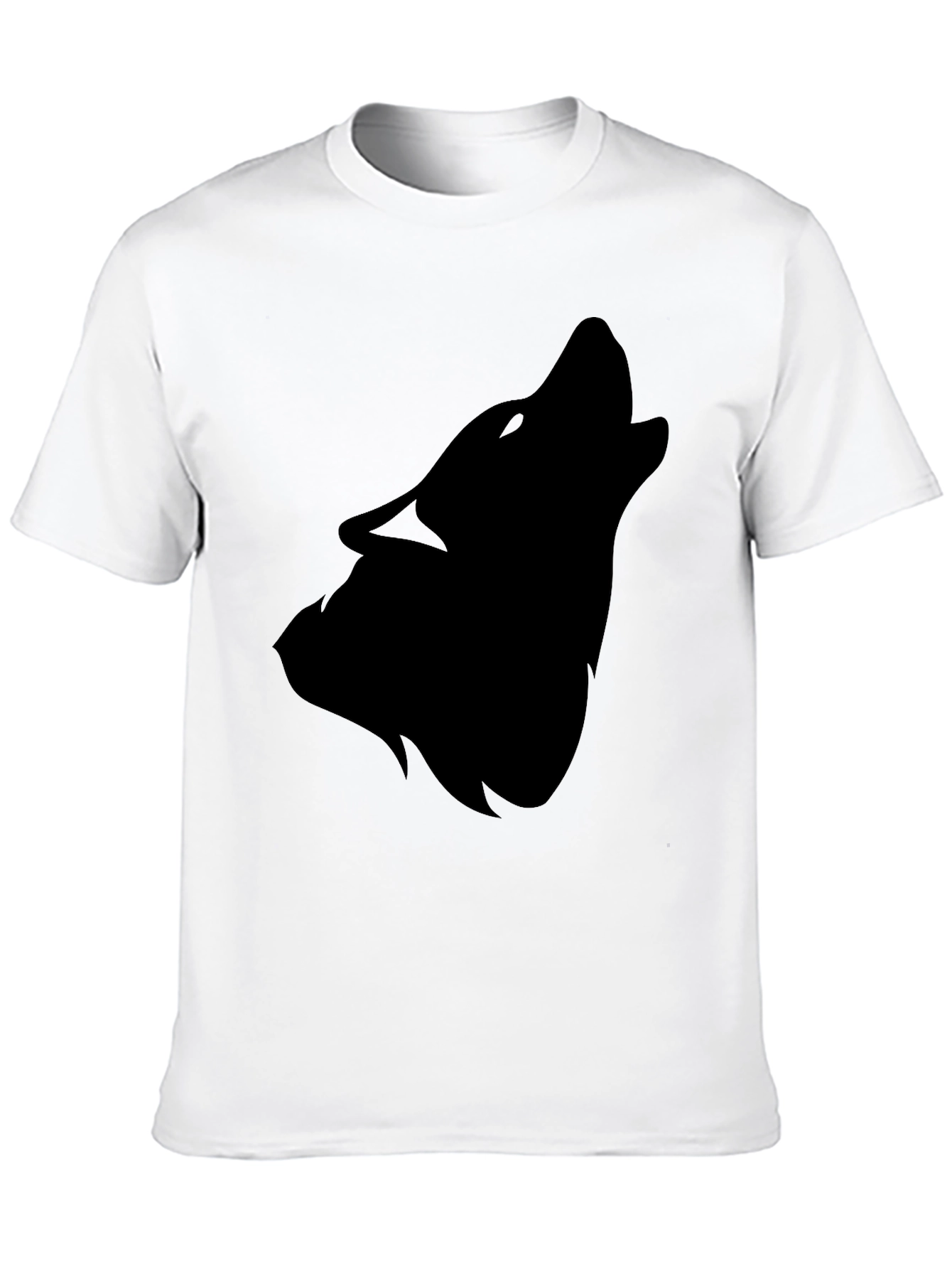 Black Wolf Silhouette T-Shirt - Mens Fashion