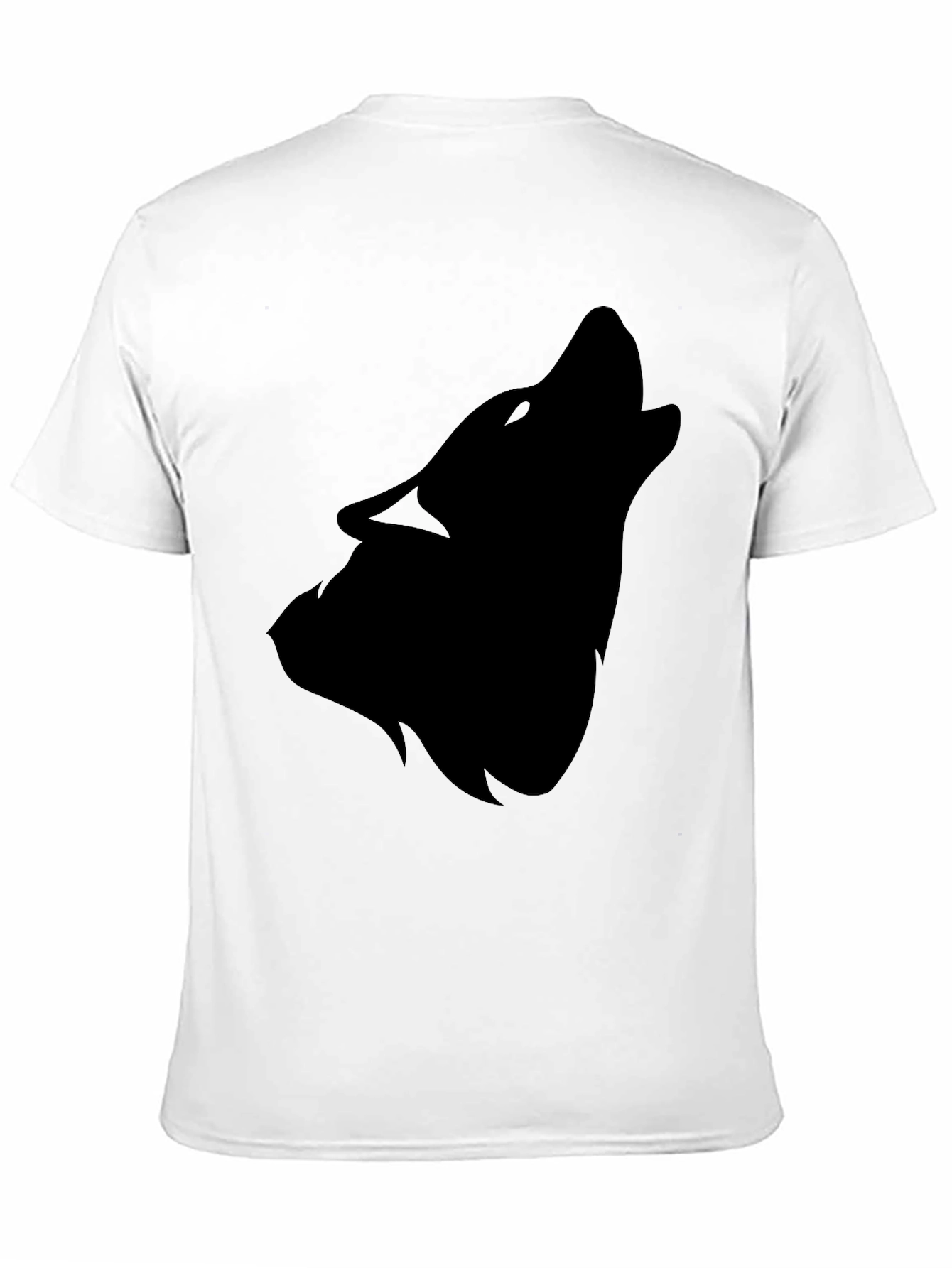 Black Wolf Silhouette T-Shirt - Mens Fashion