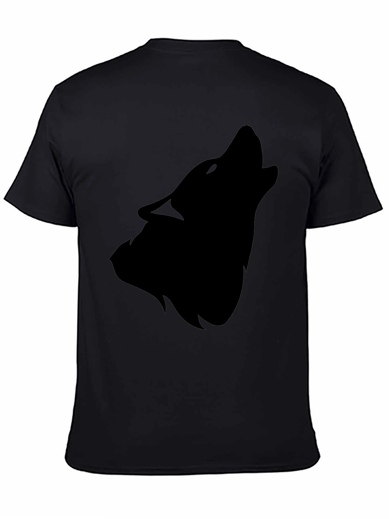 Black Wolf Silhouette T-Shirt - Mens Fashion