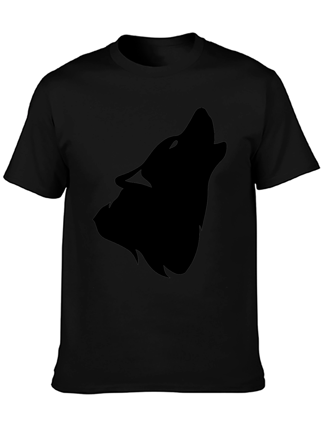Black Wolf Silhouette T-Shirt - Mens Fashion