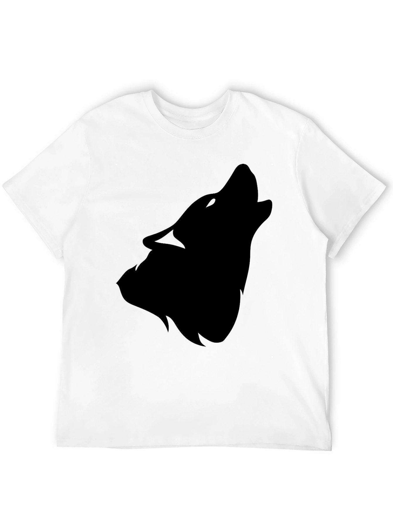 Black Wolf Silhouette T-Shirt - Mens Fashion