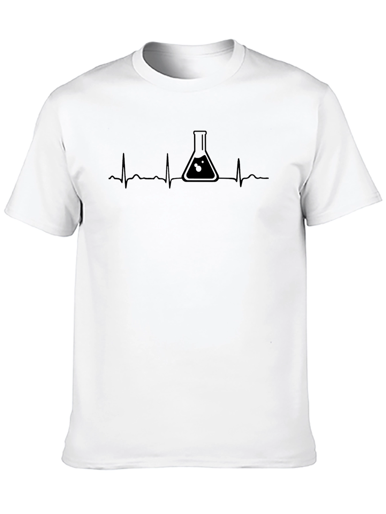 Science Heartbeat Graphic Tee - Black Cotton