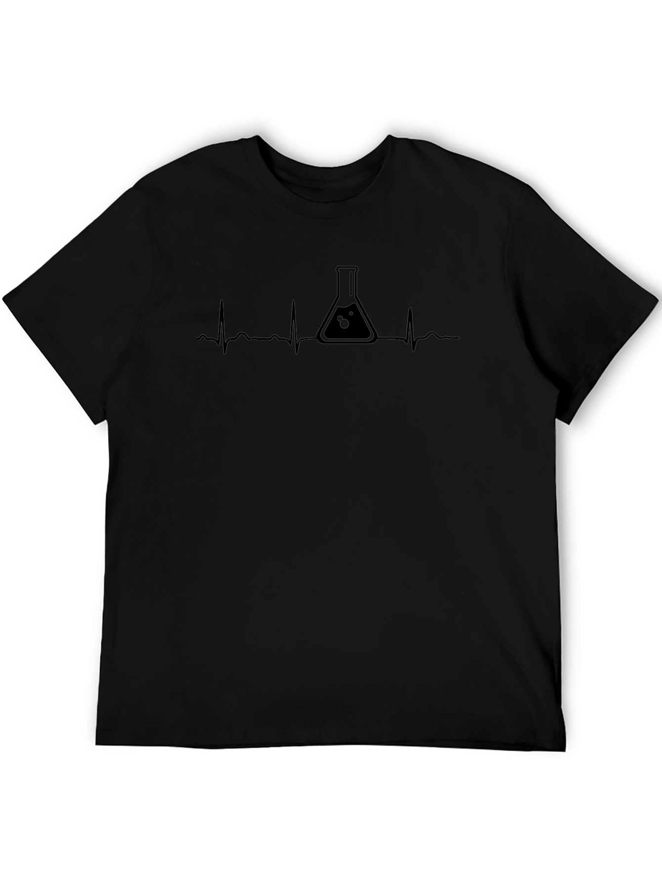 Science Heartbeat Graphic Tee - Black Cotton