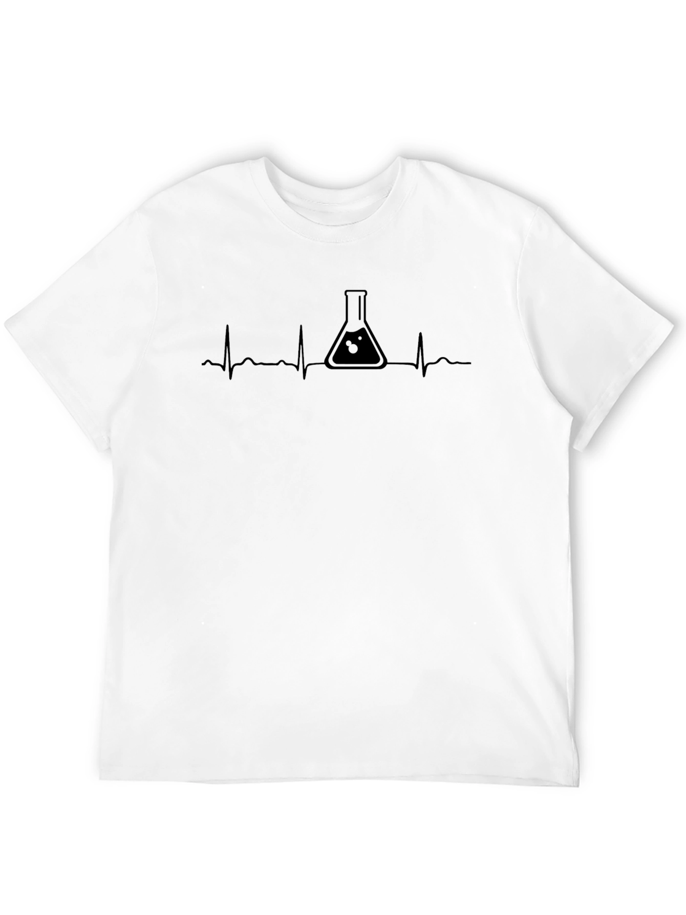 Science Heartbeat Graphic Tee - Black Cotton