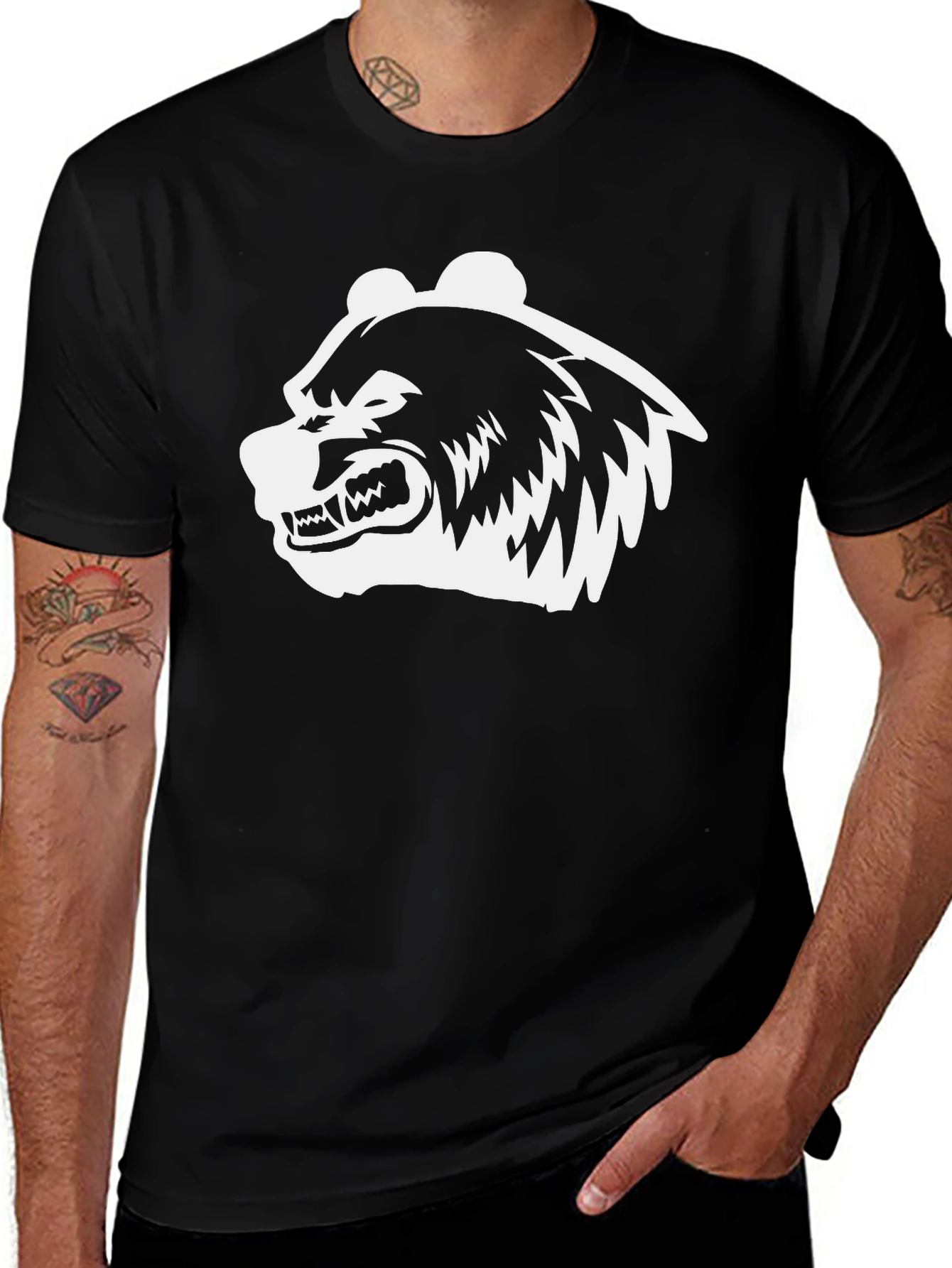 Bear Graphic Black T-Shirt