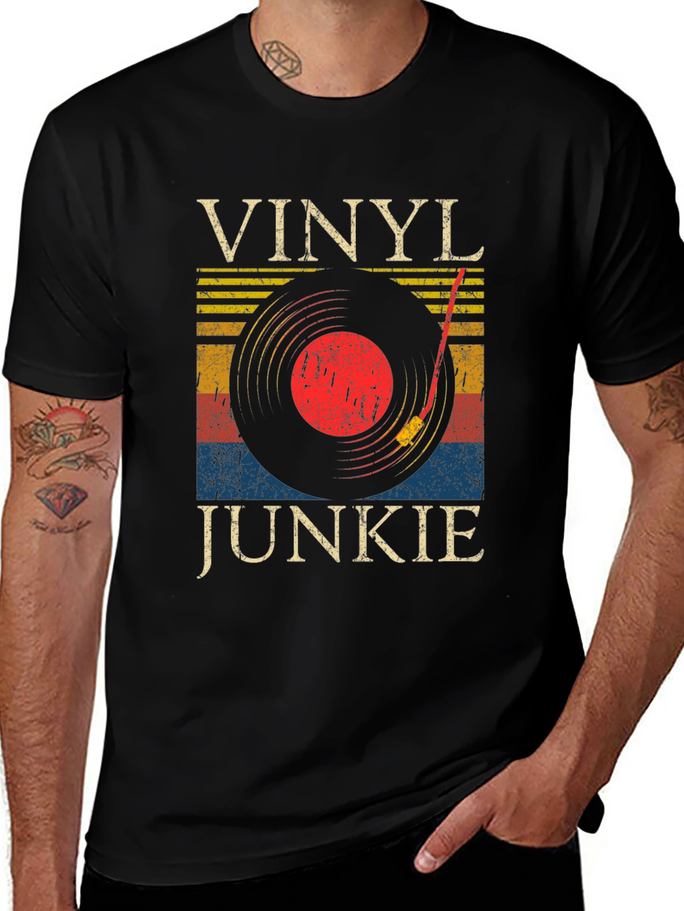 Vinyl Junkie Retro Graphic Tee