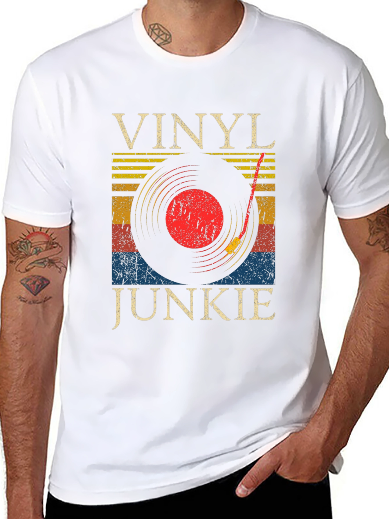 Vinyl Junkie Retro Graphic Tee