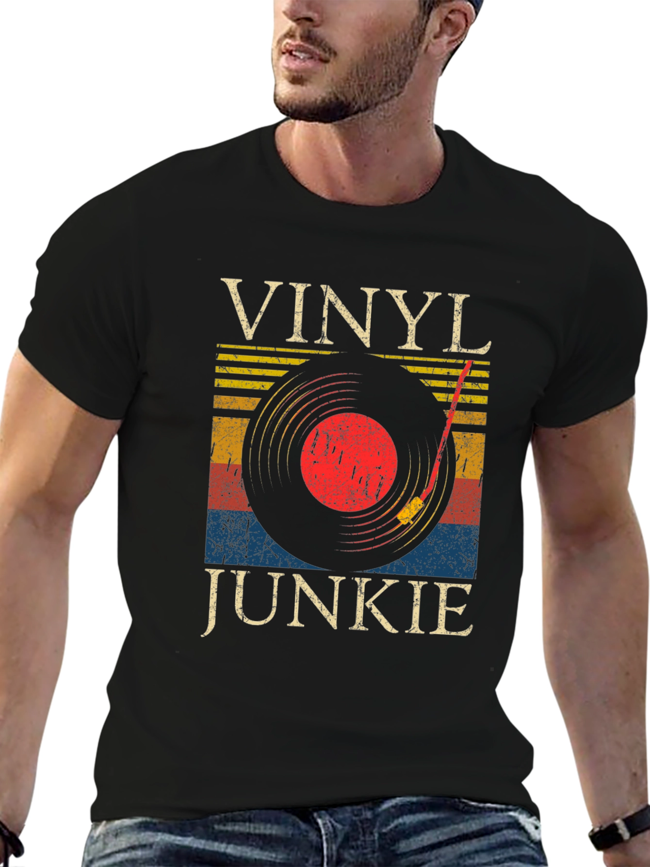 Vinyl Junkie Retro Graphic Tee