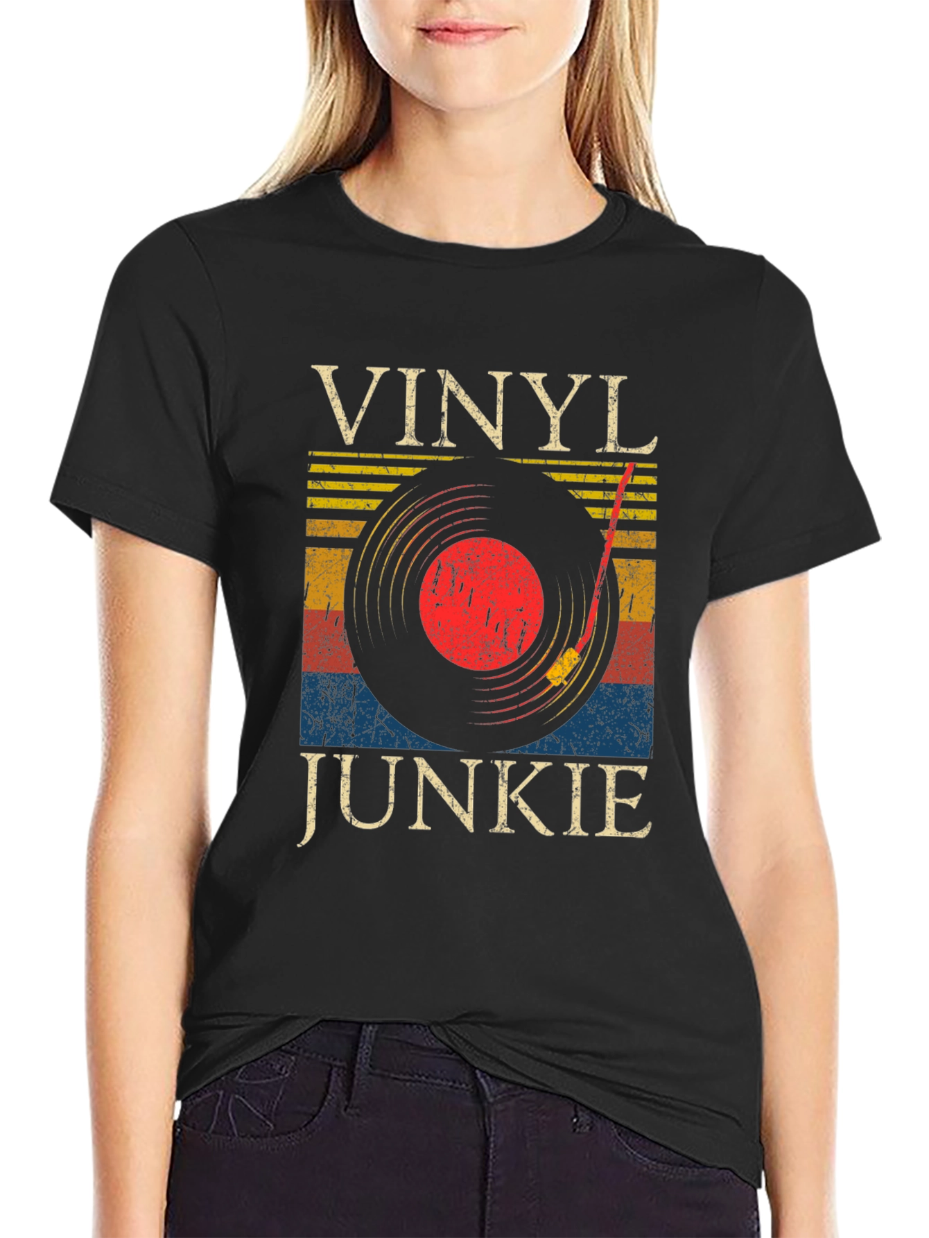 Vinyl Junkie Retro Graphic Tee