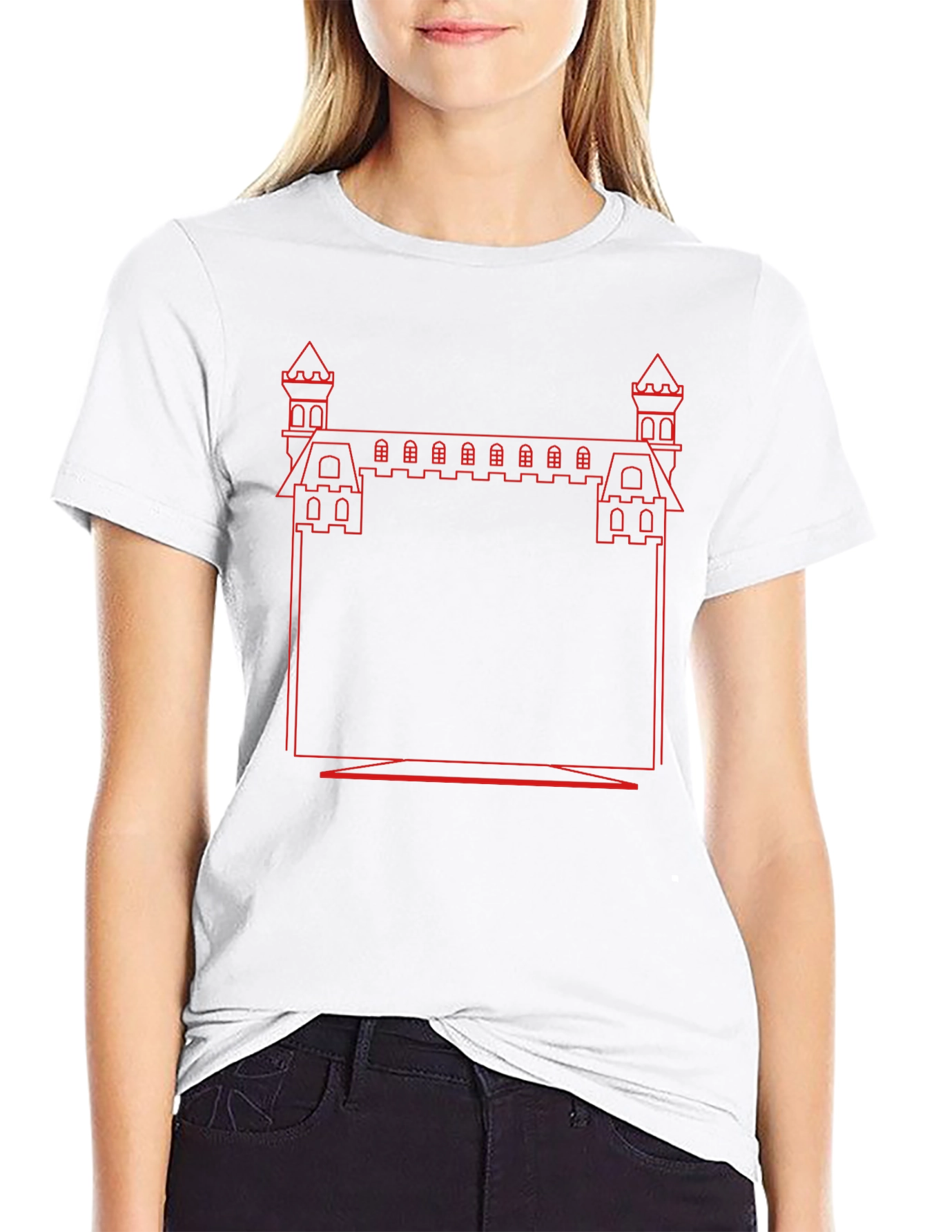 Castle Outline Graphic Tee - Black