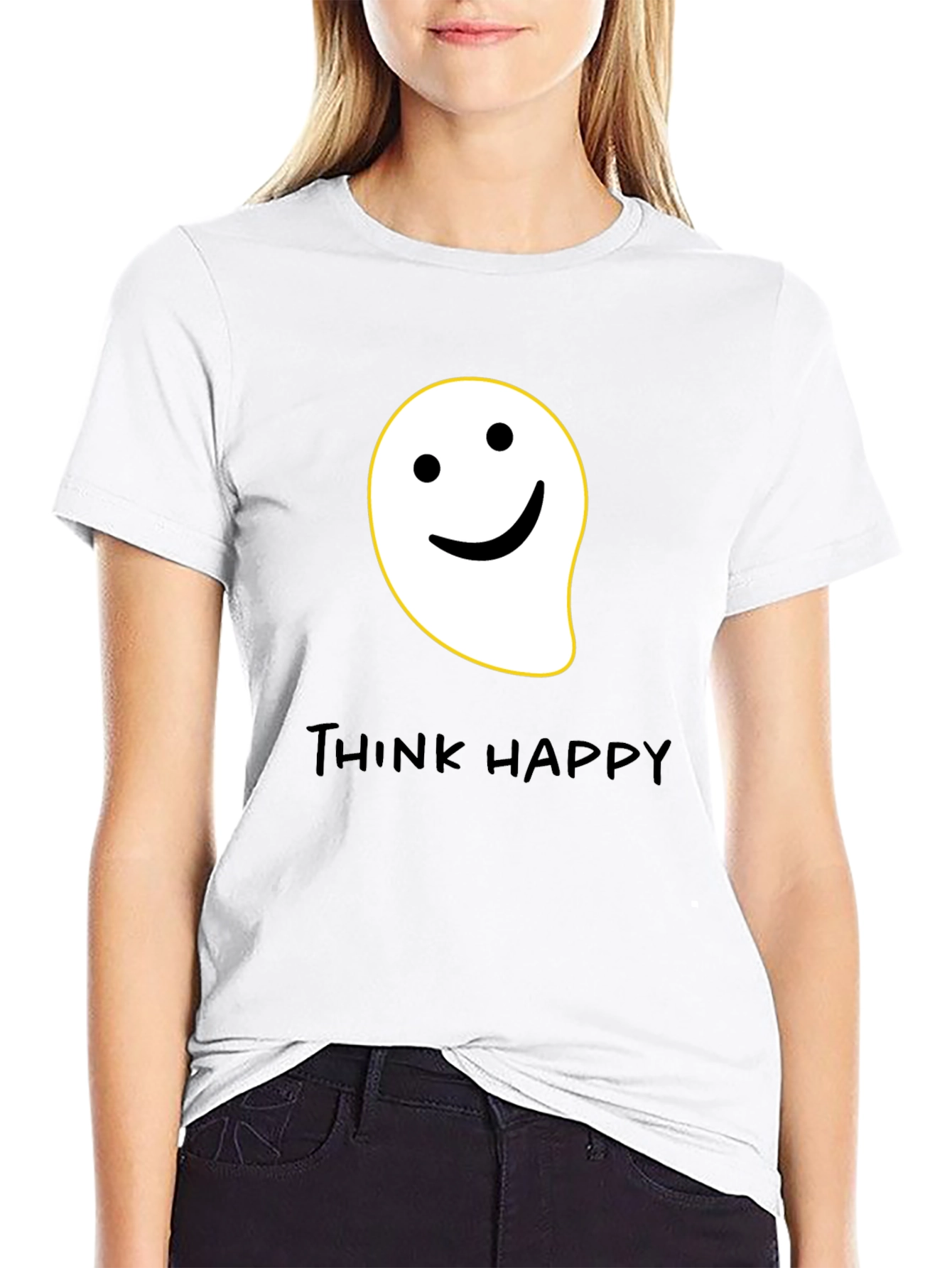Think Happy Graphic Tee - Black