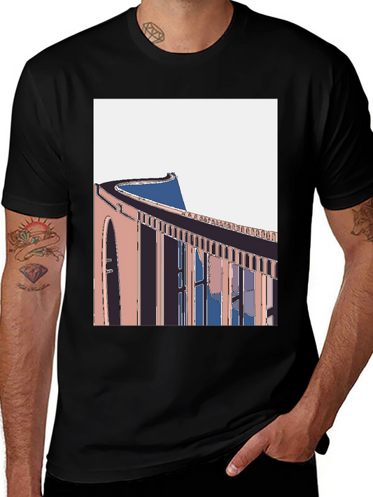 Abstract Architecture Graphic Tee - Modern Style