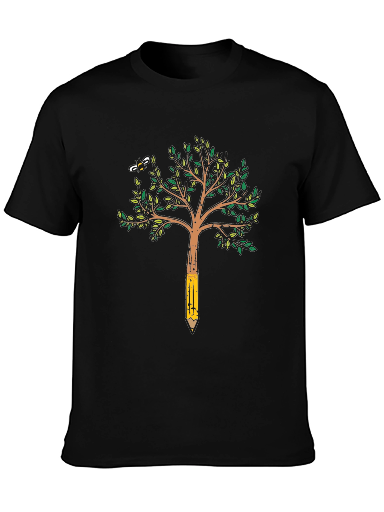 Creative Tree Pencil Graphic T-Shirt
