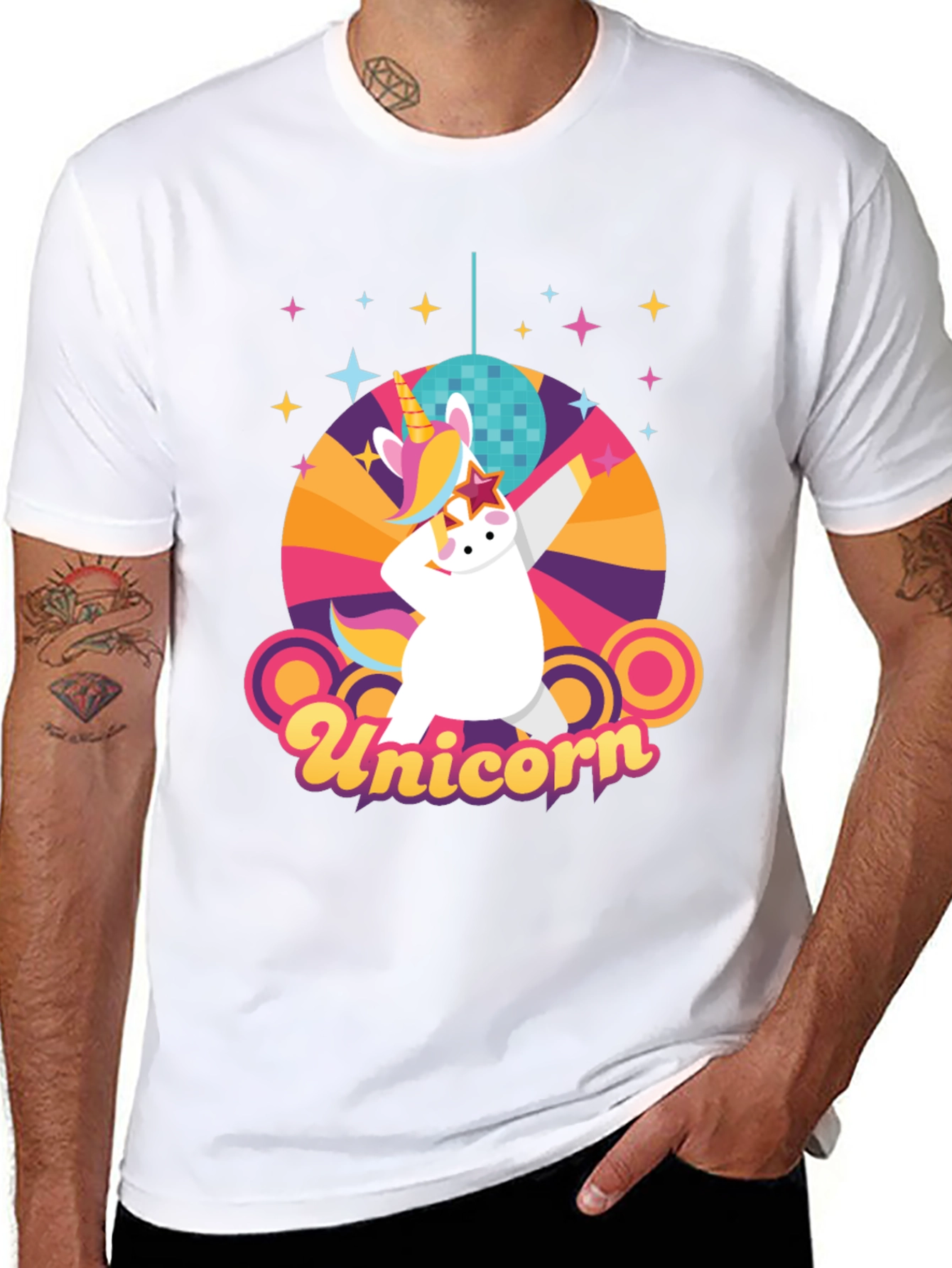 Retro Unicorn Disco Party T-Shirt