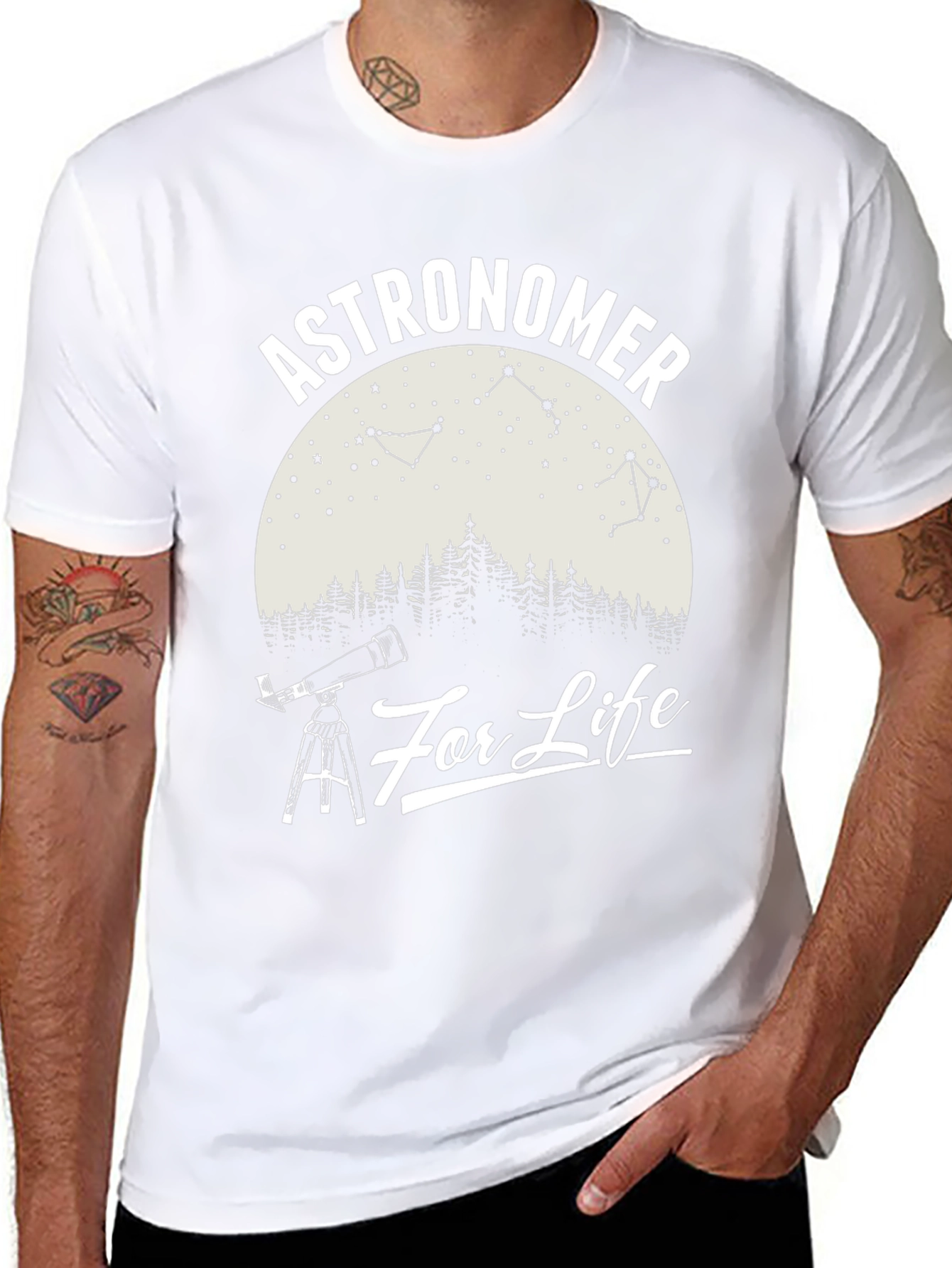 Astronomer For Life Black Graphic T-Shirt