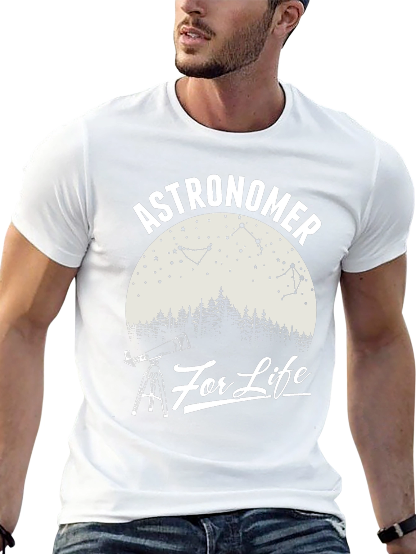Astronomer For Life Black Graphic T-Shirt