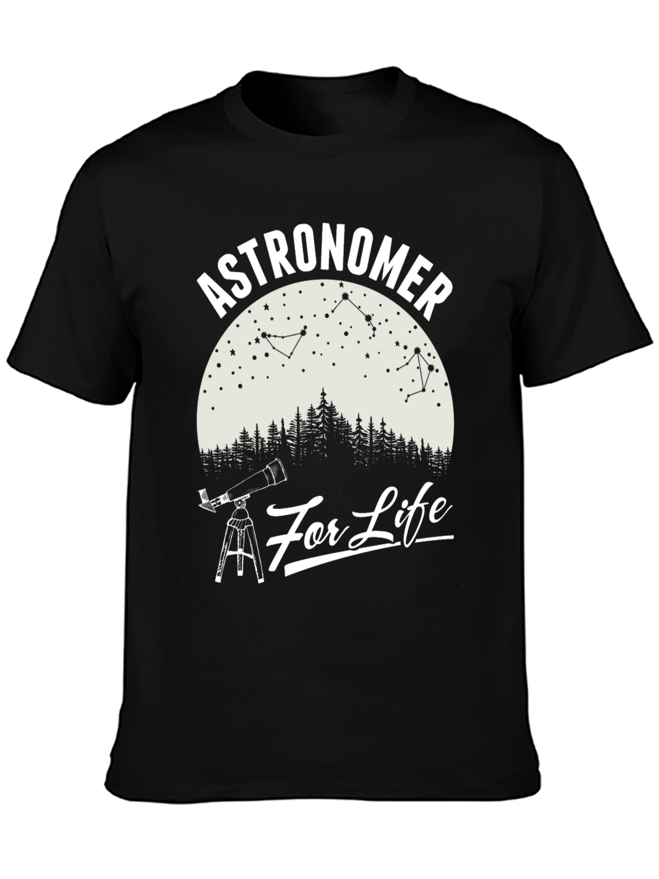 Astronomer For Life Black Graphic T-Shirt