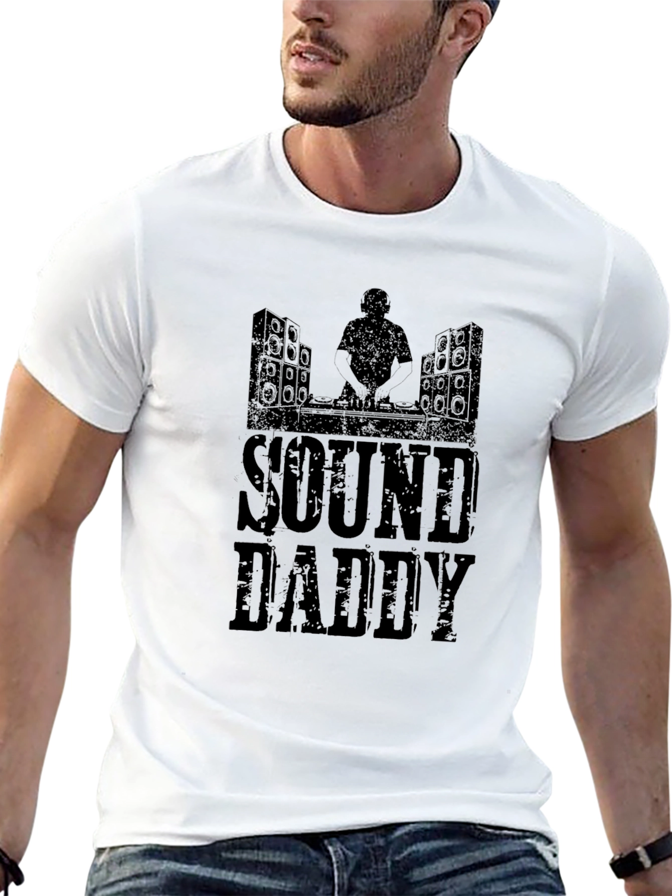 Sound Daddy Graphic Tee - Black Cotton Blend