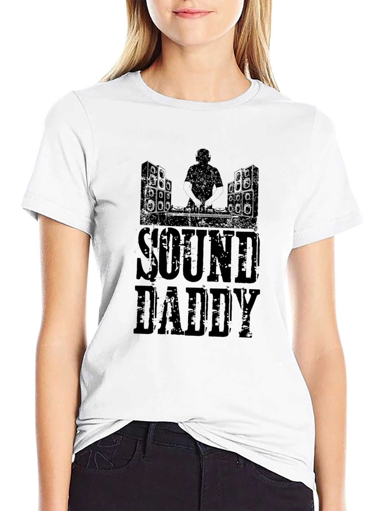 Sound Daddy Graphic Tee - Black Cotton Blend