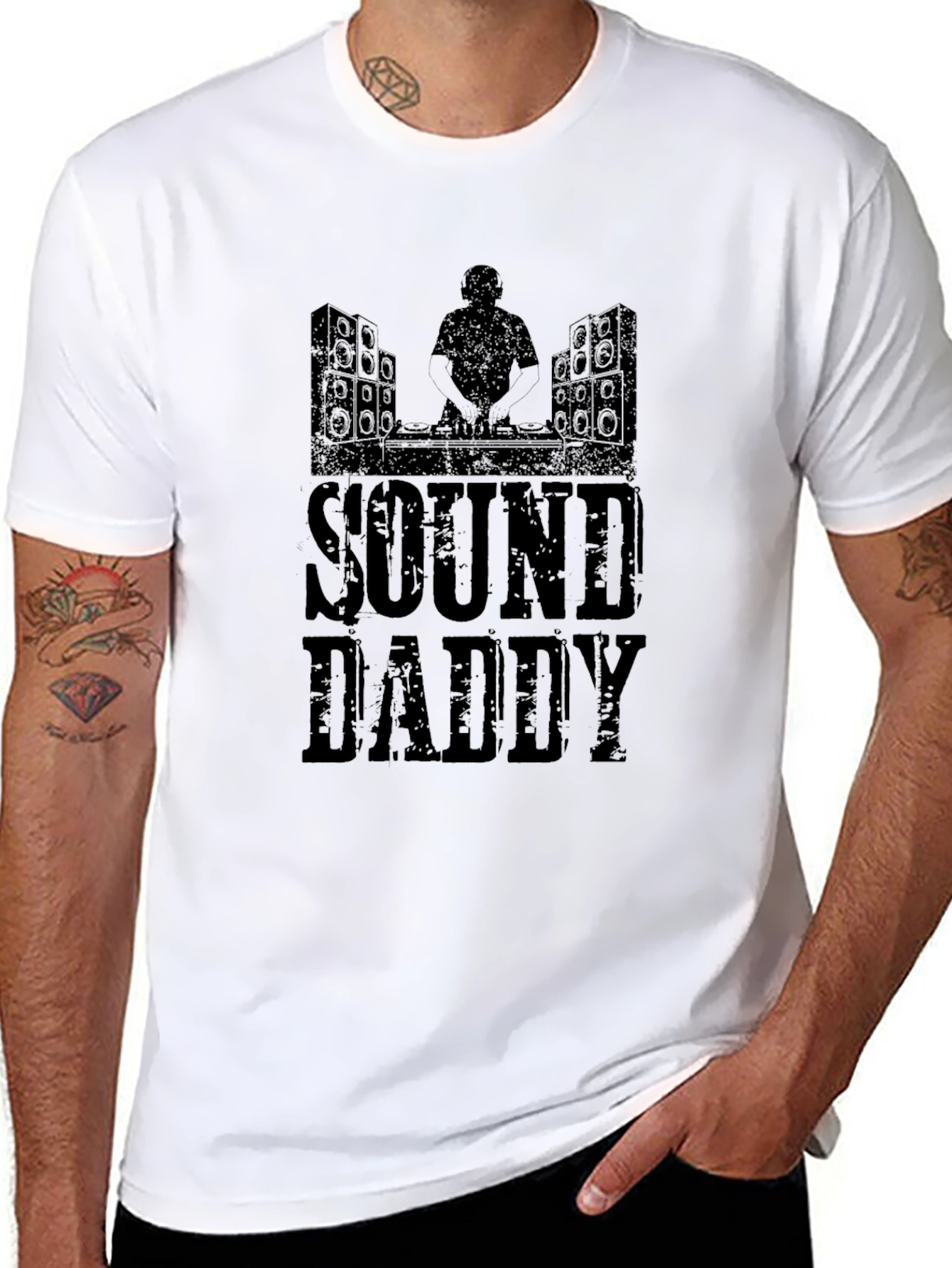 Sound Daddy Graphic Tee - Black Cotton Blend