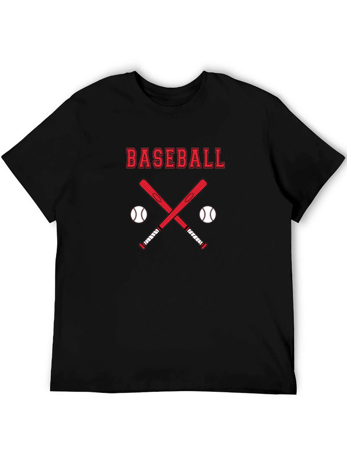 Baseball Graphic Tee - Crossed Bats & Balls