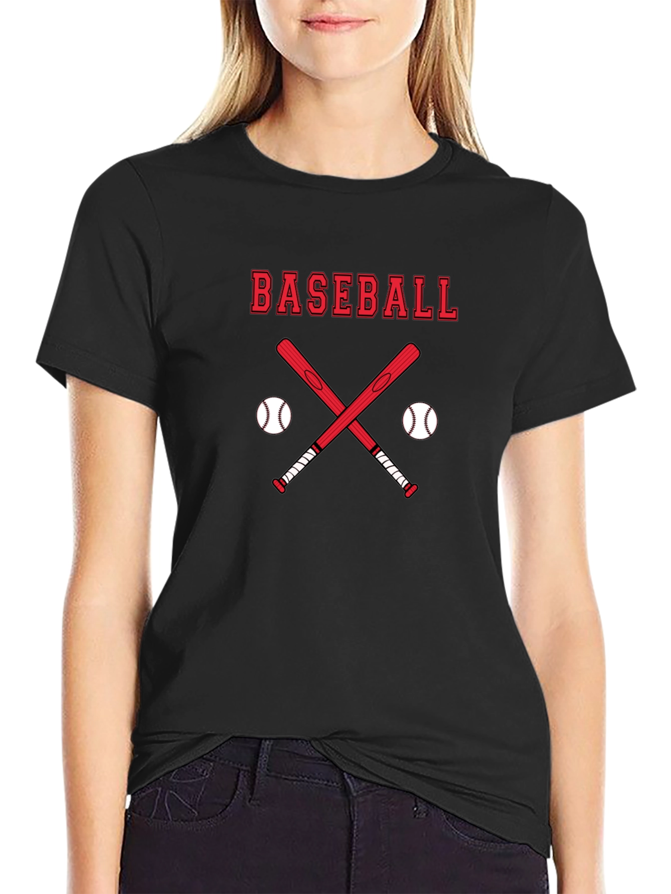 Baseball Graphic Tee - Crossed Bats & Balls