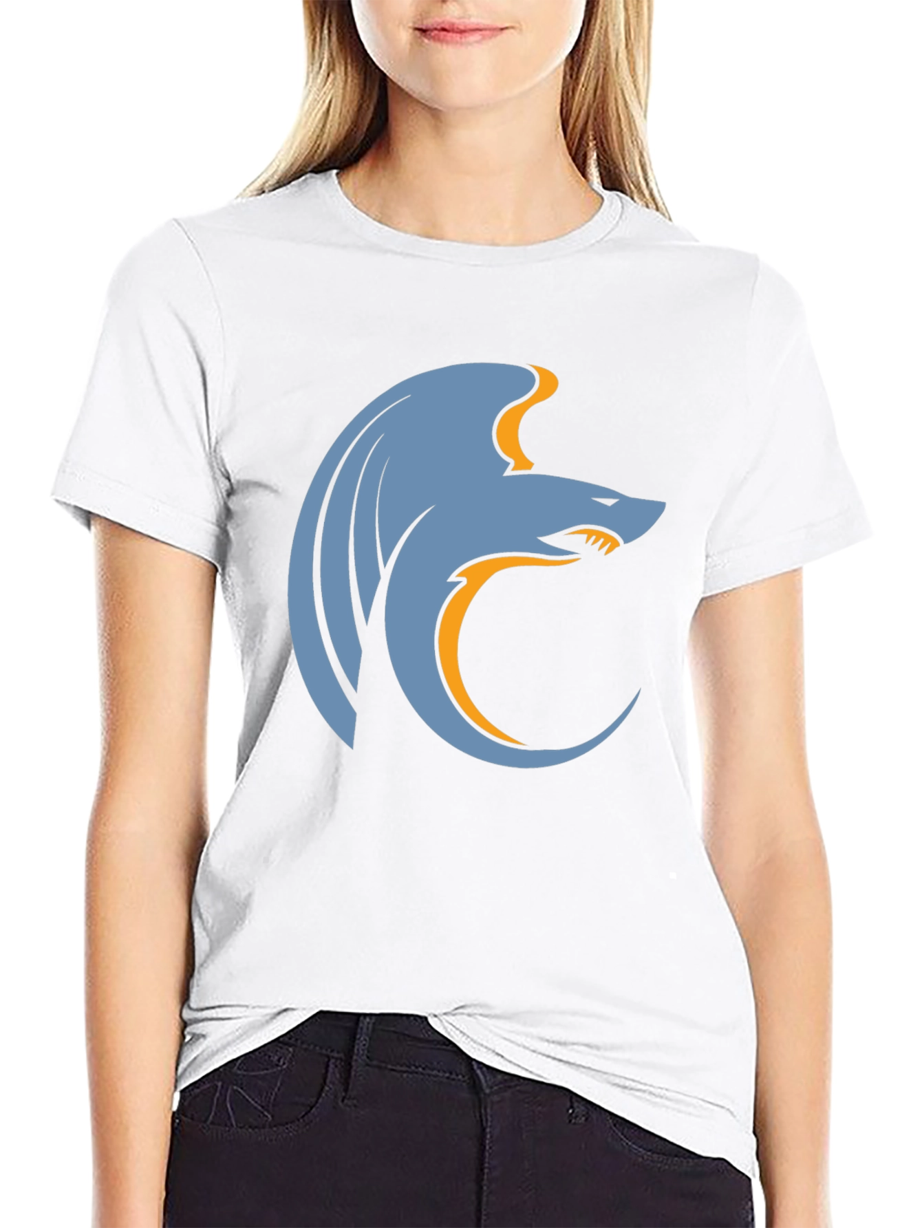 Stylized Wolf Graphic Tee - Modern Mens Black T-Shirt