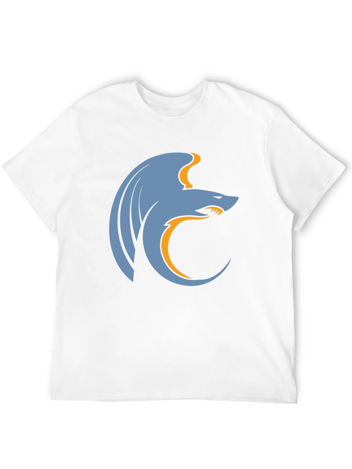 Stylized Wolf Graphic Tee - Modern Mens Black T-Shirt