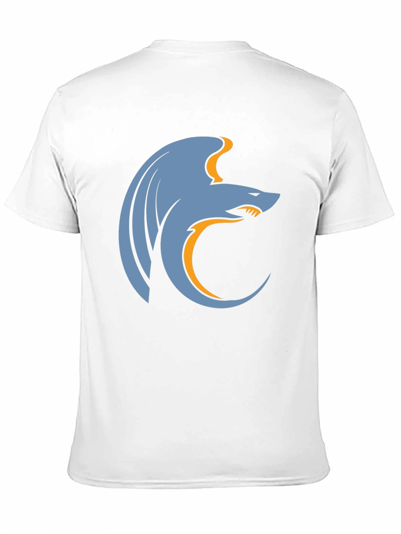 Stylized Wolf Graphic Tee - Modern Mens Black T-Shirt