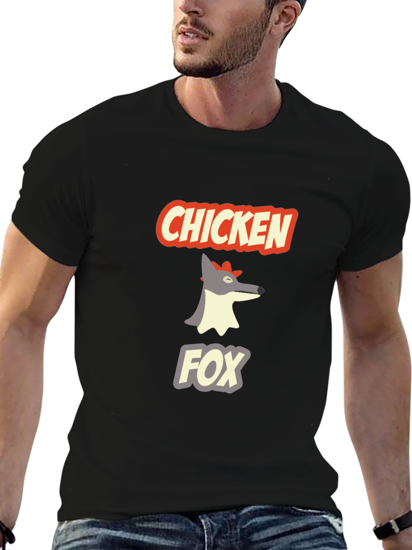 Chicken Fox Graphic T-Shirt - Funny Animal Tee