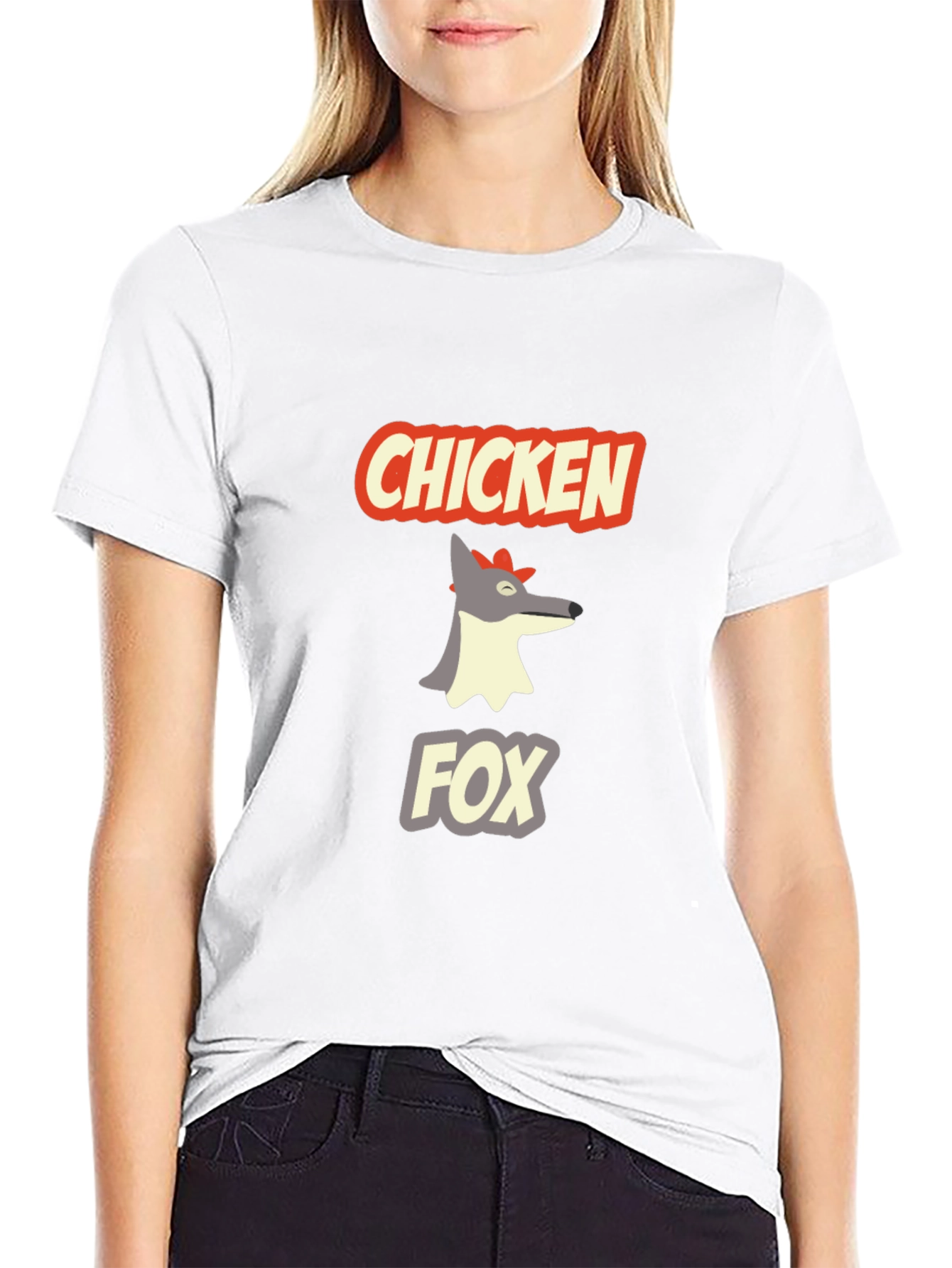 Chicken Fox Graphic T-Shirt - Funny Animal Tee