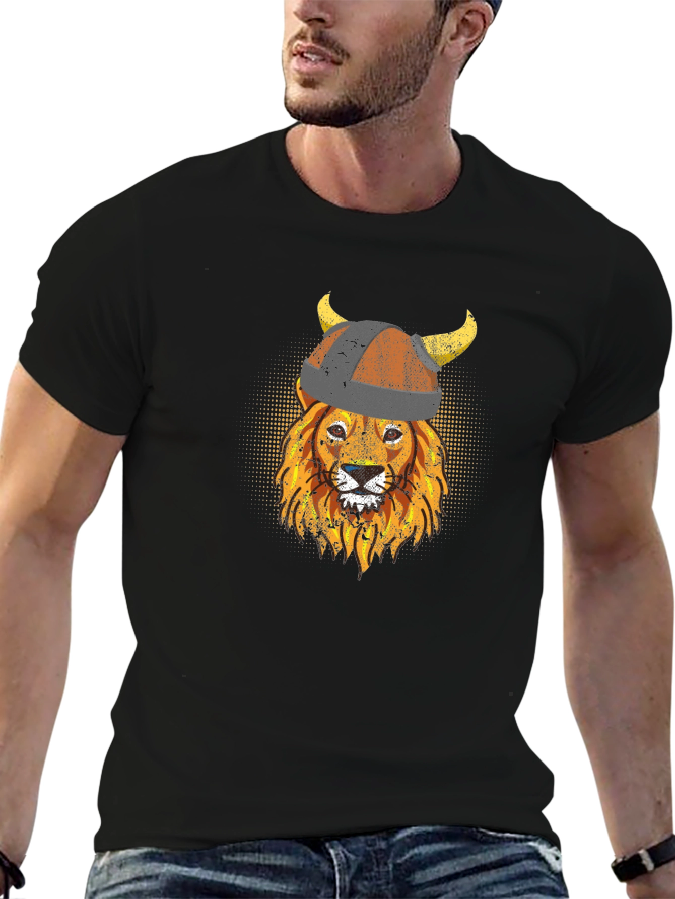 Viking Lion Graphic Tee - Black